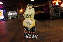 SCARCE 1920s DRINKLESS PIPE TOBACCO BABE RUTH STORE DISPLAY SIGN BASEBALL YORK