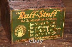 SCARCE 1920s RUFF-STUFF WAUSAU WISCONSIN METAL STORE DISPLAY SIGN INDIAN PAPER