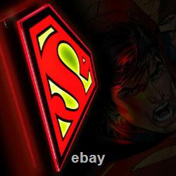 SUPERMAN DC LOGO LIGHT Large LED 25 Store Display Comic Sign by BRANDLITE
