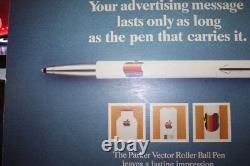 Scarce Vintage Apple Computer Parker Pen Store Display Dealer Sign Janesville