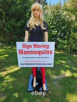 Sign Waving Mannequin (Blonde) Advertising Sign Spinner Display Battery operated