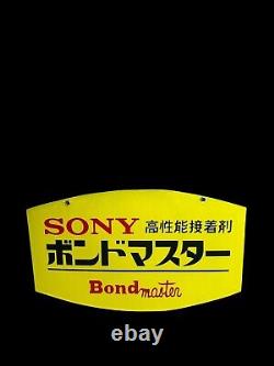 Sony Bond Master Display Store Sign Vintage Rare Japanese Metal 20x12 Enamel