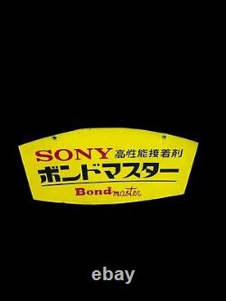 Sony Bond Master Display Store Sign Vintage Rare Japanese Metal 20x12 Enamel