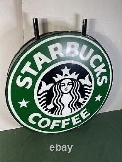 Starbucks Rare Lighted Hanging Store Sign Works 24 Diam everbrite signage