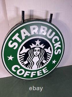 Starbucks Rare Lighted Hanging Store Sign Works 24 Diam everbrite signage