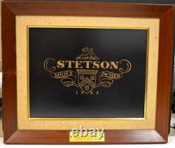 Stetson 1967 retailer award black leather sign display gold lettering Vintage