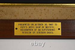 Stetson 1967 retailer award black leather sign display gold lettering Vintage