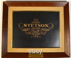 Stetson 1967 retailer award black leather sign display gold lettering Vintage