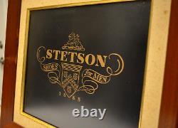 Stetson 1967 retailer award black leather sign display gold lettering Vintage