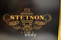 Stetson 1967 retailer award black leather sign display gold lettering Vintage