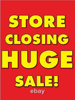 Store Closing Huge Sale Retail Display Sign, 18W X 24H, 5 Pack
