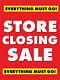 Store Closing Sale Retail Display Sign, 18W X 24H, 5 Pack