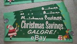 Store Poster Add Santa Paper Vintage Christmas Advertising Elf Banner Sign