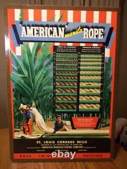 Store display sign for American Manila rope shows pictures different styles Tad