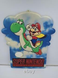 Super Mario World SNES Store Display Sign Standee Promo Nintendo 90s 1990s VTG