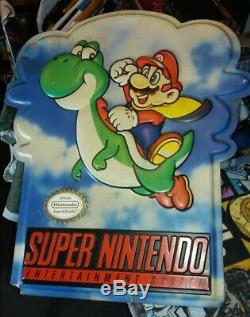Super Mario World SNES double sided sign store display