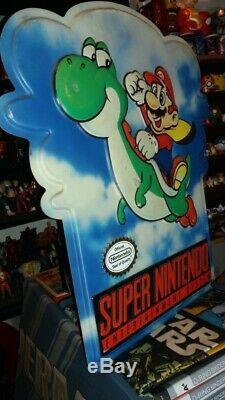 Super Mario World SNES double sided sign store display