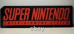 Super Nintendo SNES Store Display Sign Black & Red VINTAGE AUTHENTIC HTF