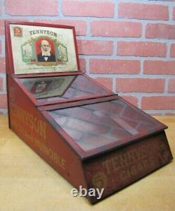 TENNYSON 5c CIGARS Old Store Display Case Sign PROP MAZER-CRESSMAN CADILLAC USA