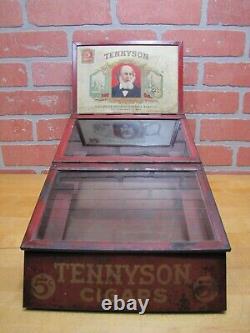 TENNYSON 5c CIGARS Old Store Display Case Sign PROP MAZER-CRESSMAN CADILLAC USA