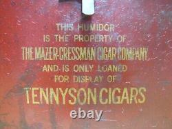 TENNYSON 5c CIGARS Old Store Display Case Sign PROP MAZER-CRESSMAN CADILLAC USA