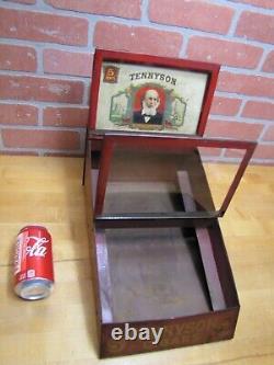 TENNYSON 5c CIGARS Old Store Display Case Sign PROP MAZER-CRESSMAN CADILLAC USA