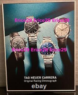 Tag Heuer Carrera Racing Chronograph Watch Framed Store Display Sign 22 x 28