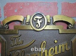 The FLORSHEIM SHOE Old Brass Department Store Display Advertising Sign Embossed