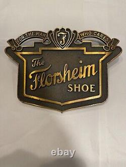 The FLORSHEIM SHOE Old Bronze Department Store Display Advertising Sign 1930s