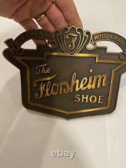 The FLORSHEIM SHOE Old Bronze Department Store Display Advertising Sign 1930s