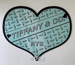 Tiffany&Co Heart Sign Display Storefront Window Advertising Prop Blue Black