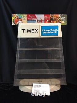 Timex Vintage Store Display Case Watch Counter Sign Advertising Acrylic No. 32