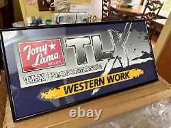 Tony Lama TLX Performance Western Work Boots Lighted Display Sign NOS 25 X 13