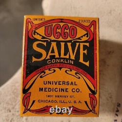 UCCO SALVE Store Display Box Advertising Sign Salve Boxes Empty Antique