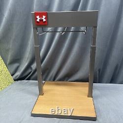 Under Armour UA Logo Metal Retail Store Display & Sign Hardwood Turf Black Base