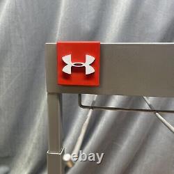 Under Armour UA Logo Metal Retail Store Display & Sign Hardwood Turf Black Base