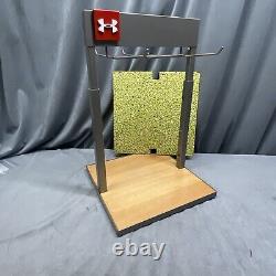 Under Armour UA Logo Metal Retail Store Display & Sign Hardwood Turf Black Base