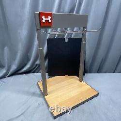 Under Armour UA Logo Metal Retail Store Display & Sign Hardwood Turf Black Base