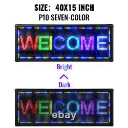 VEVOR LED Scrolling Sign 40x15 P10 Programmable 7Color Digital Sign with Sling