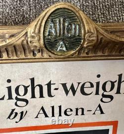 VINTAGE 1930's ALLEN-A MENS UNDERWEAR ART DECO FRAME With AD STORE DISPLAY SIGN