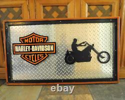VINTAGE 1960's HARLEY DAVIDSON MOTORCYCLE ADVERTISING STORE DISPLAY SIGN