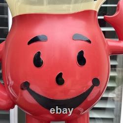VINTAGE 1970s STORE DISPLAY KOOL-AID MAN 3 FOOT TALL RED ADVERTISING SIGN