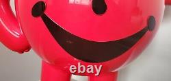 VINTAGE 1970s STORE DISPLAY KOOL-AID MAN 3 FOOT TALL RED ADVERTISING SIGN