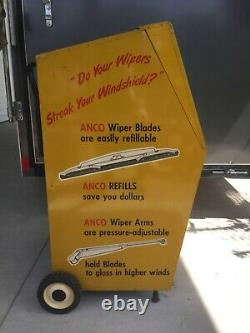 VINTAGE ANCO WIPER DISPLAY SERVICE CART PARTS CABINET SIGN Inside Looks Unused