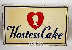 VINTAGE / ANTIQUE HOSTESS CAKE CUPCAKES GROCERY STORE DISPLAY SIGN 20 x 12.5
