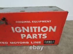 VINTAGE DELCO REMY IGNITION PARTS GM CABINET STORAGE & DISPLAY Sign gas oil
