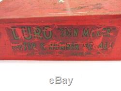 VINTAGE DURO DAN METAL STORE DISPLAY, SIGN MAKER DECALS LETTER & #'s, 5 sizes