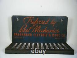 VINTAGE METAL PREFERRED ELECTIC & WIRE CO. STORE DISPLAY 12 1/2 x 8 BROOKLYN