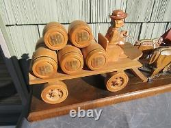 VINTAGE ORIGINAL 1960's HOFBRAU BREWING CO. ADVERTISING DISPLAY BEER WAGON SIGN