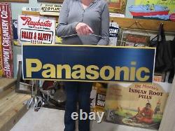 VINTAGE ORIGINAL 1970's LIGHTED PANASONIC DEALER DISPLAY SIGN DOUBLE SIDED SIGN